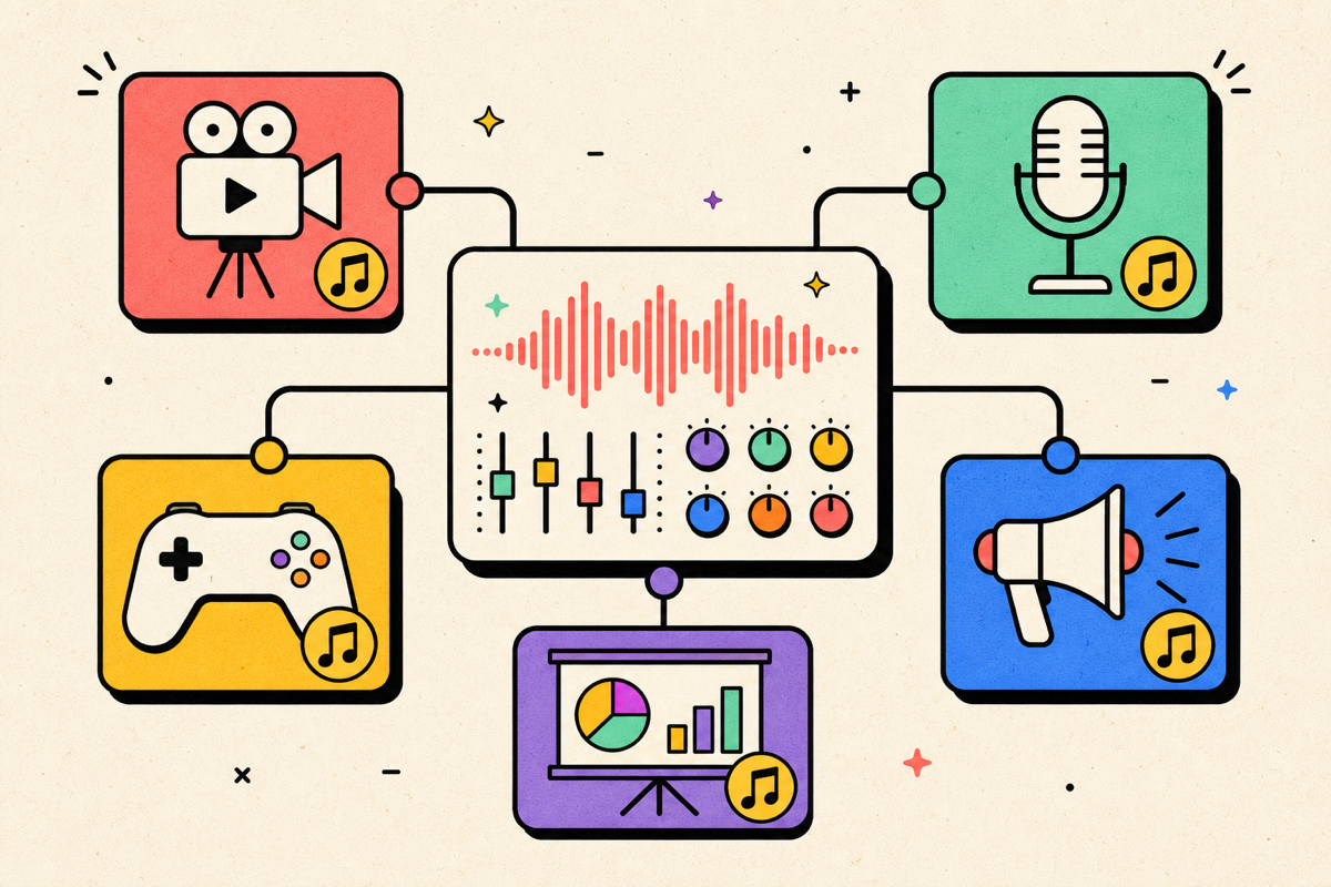 AI baggrundsmusik-generator illustration